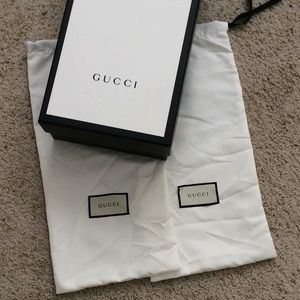 Gucci Shoe Box and dust bags.